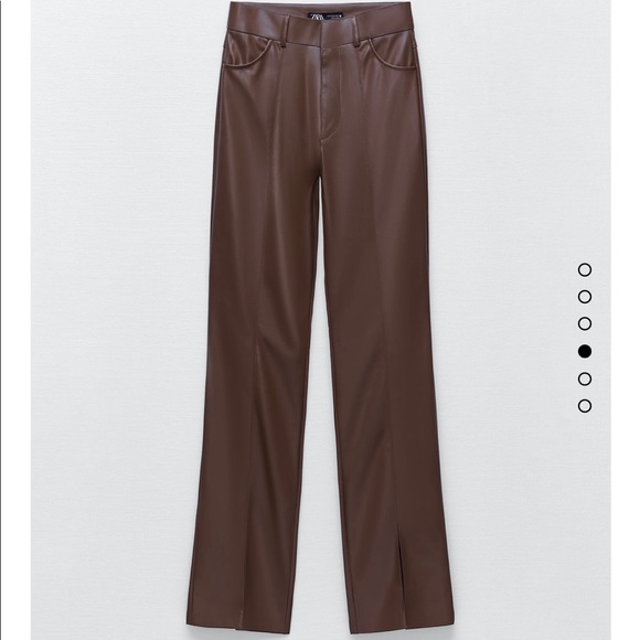 ZARA faux leather pants with a slit - Picture 4 of 6
